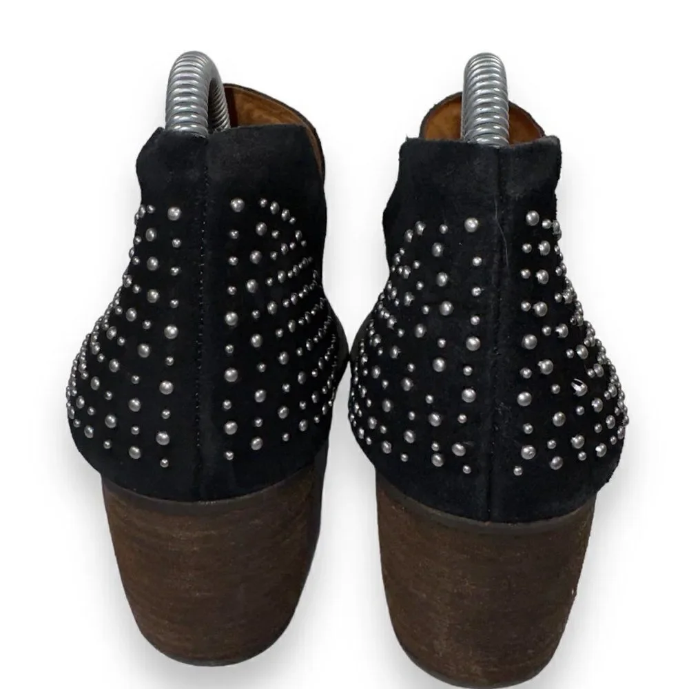 Naya Valerie Studded Suede‎ Ankle Booties Black / Silver Studs Women's 8M